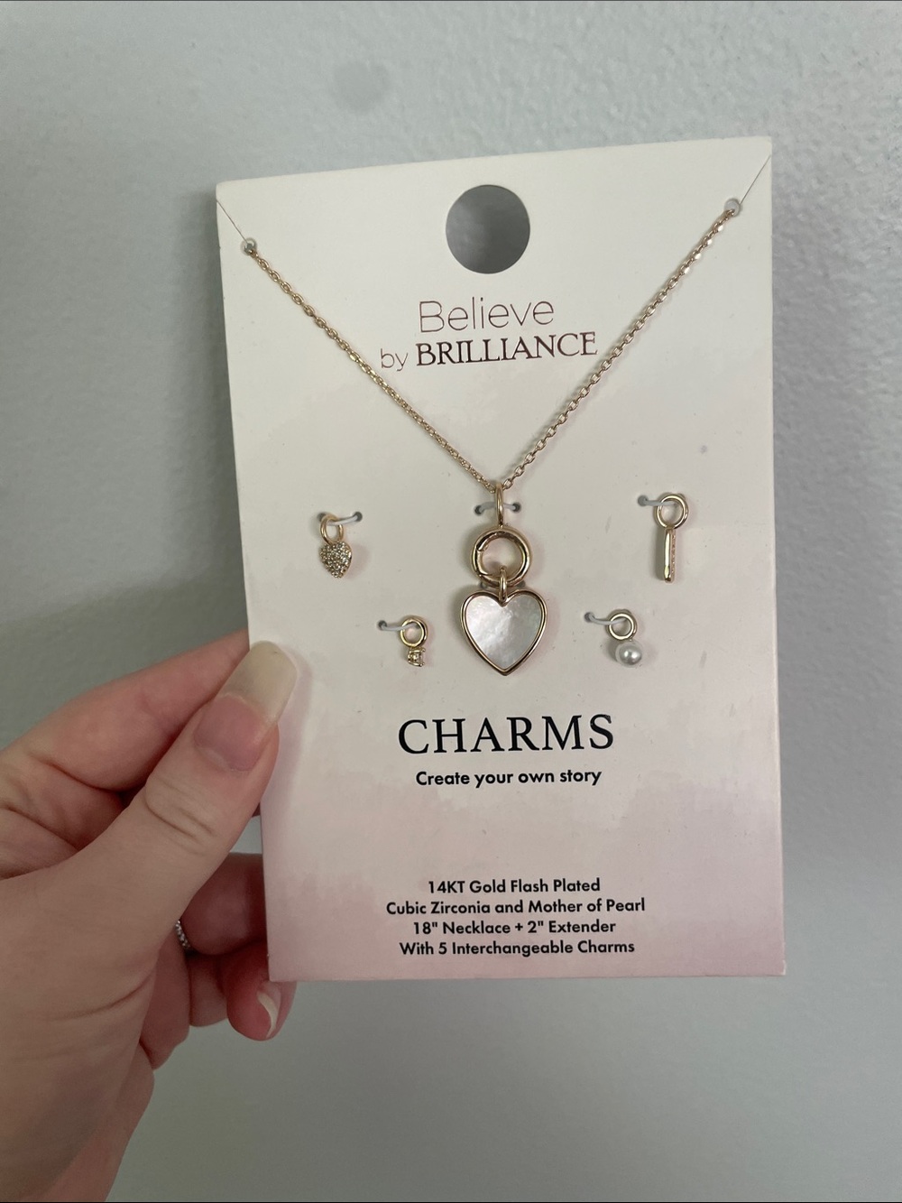 Golden  Heart Charm Necklace with Interchangeable Charms